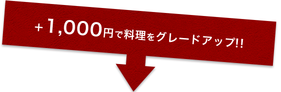 ＋1,000円で料理をグレードアップ!